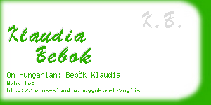 klaudia bebok business card
