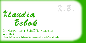 klaudia bebok business card